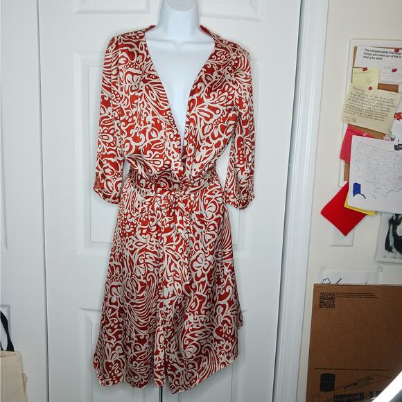 Antonio Melani Geometric Print Wrap Dress Size 8 - Picture 2 of 10